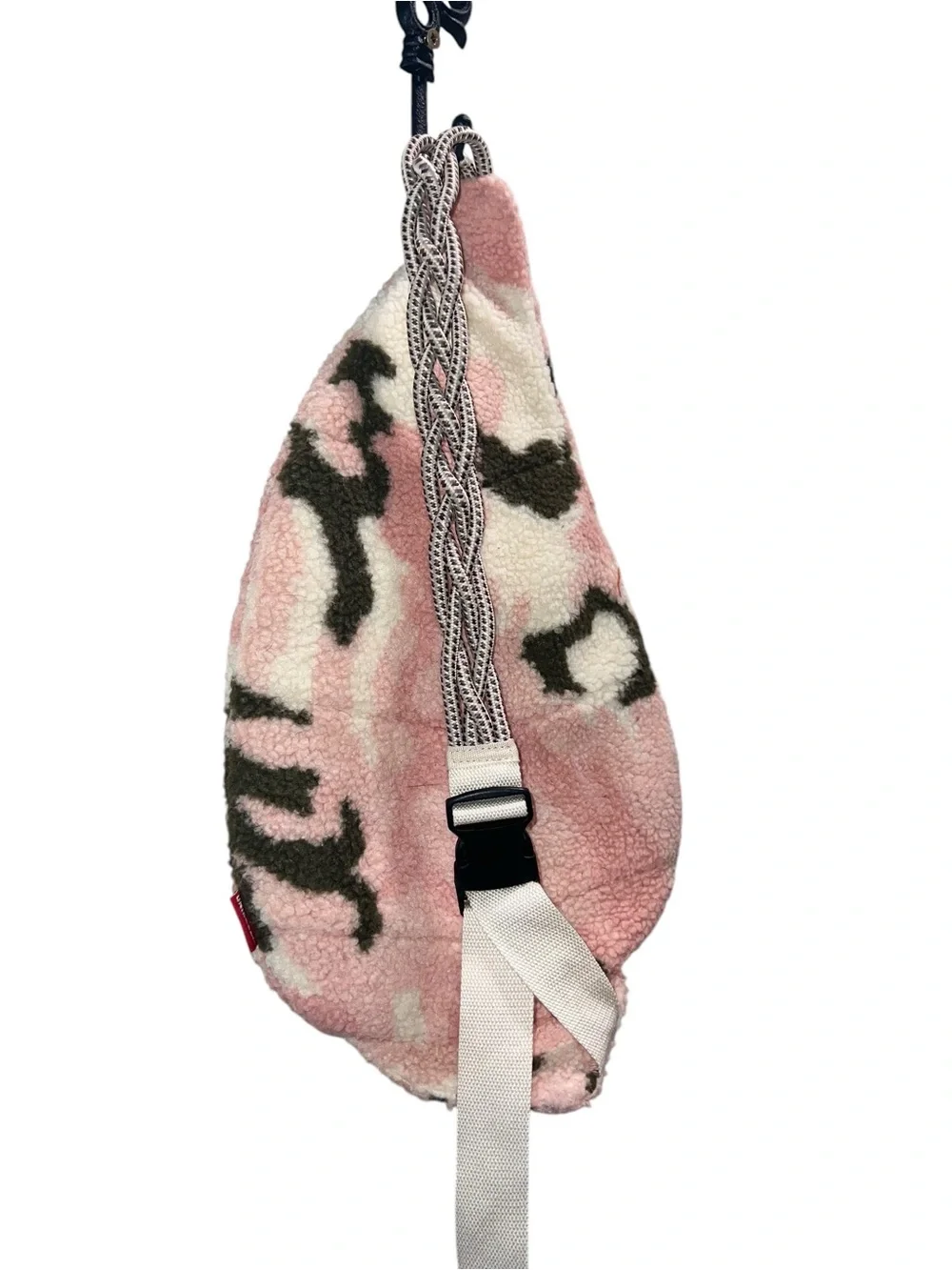 UNIONBAY Pink Camo Sherpa Sling Backpack Crossbody Fleece Bag